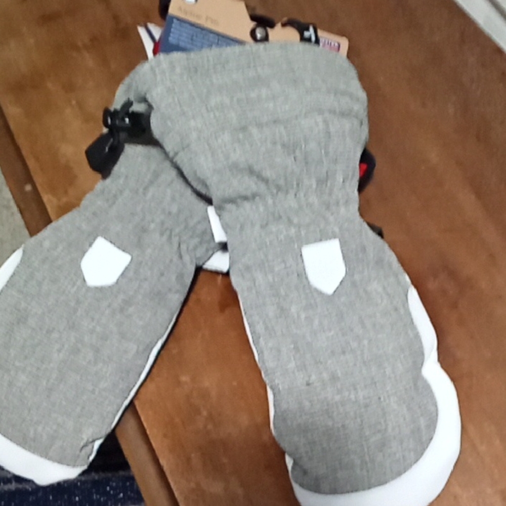 HESTRA Gray and White Winter Mittens